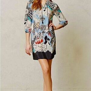Anthropologie by Florence BalducciMulticolor Patterned Dress - Silk